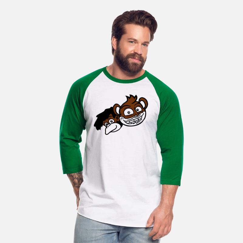 2 funny monkeys friends heads two faces team crew