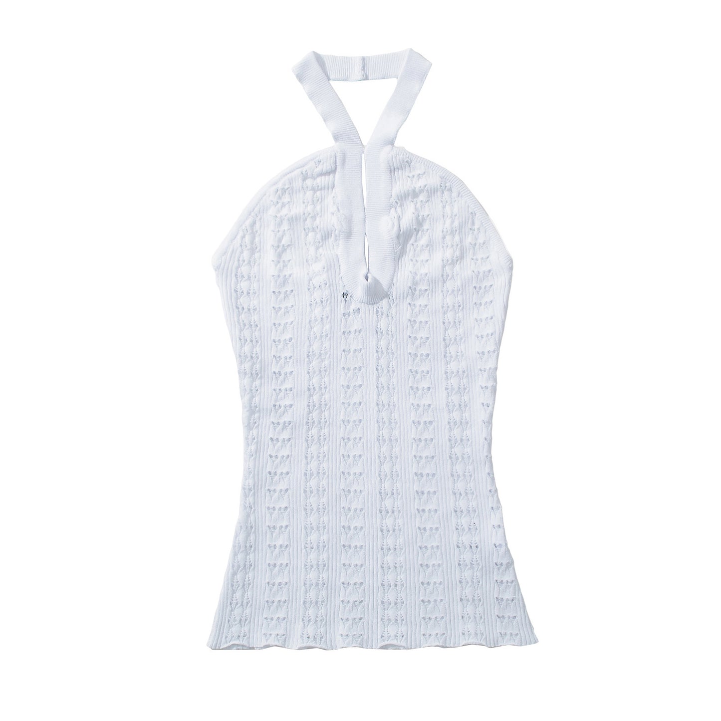 Hanging neck hollow knitted vest