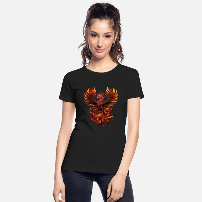 Blazing Majesty: The Hen Fire Illustration T-shirt