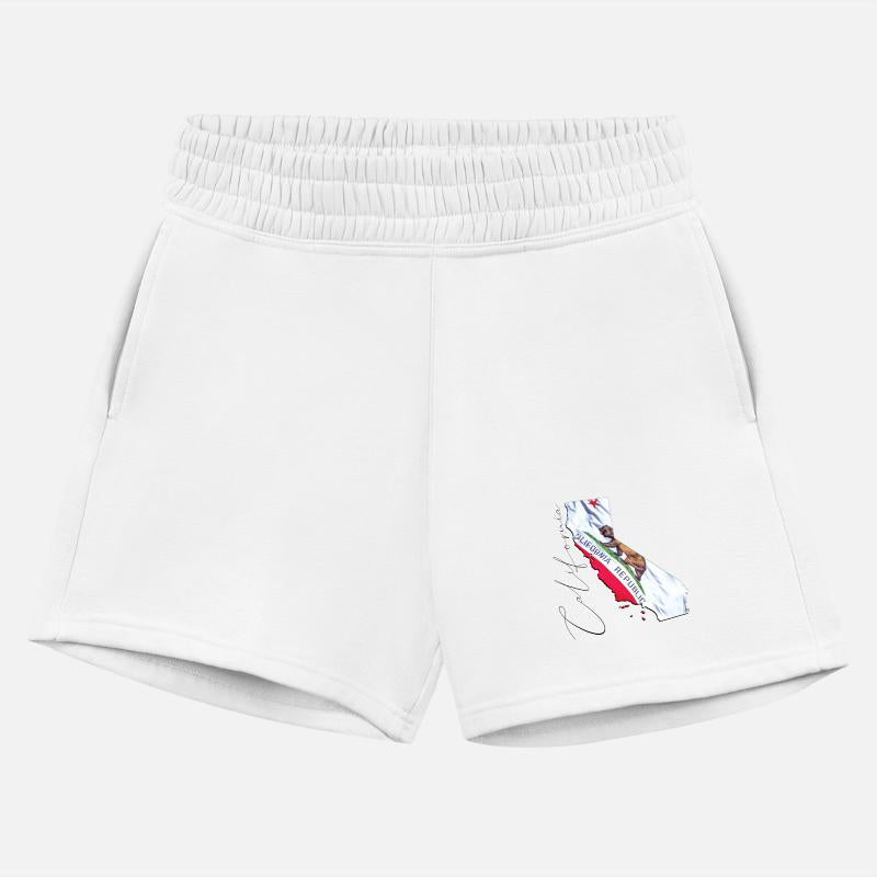 California State Flag in California State Map CA