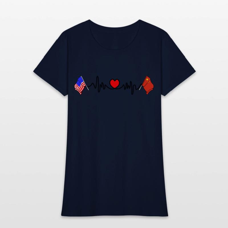 Cardio heart with flag United States USA and flag