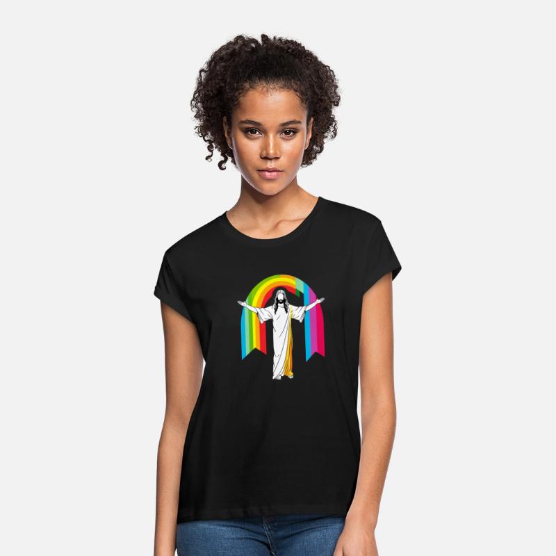 Christian Pride LGBTQ Jesus with Rainbow Flag