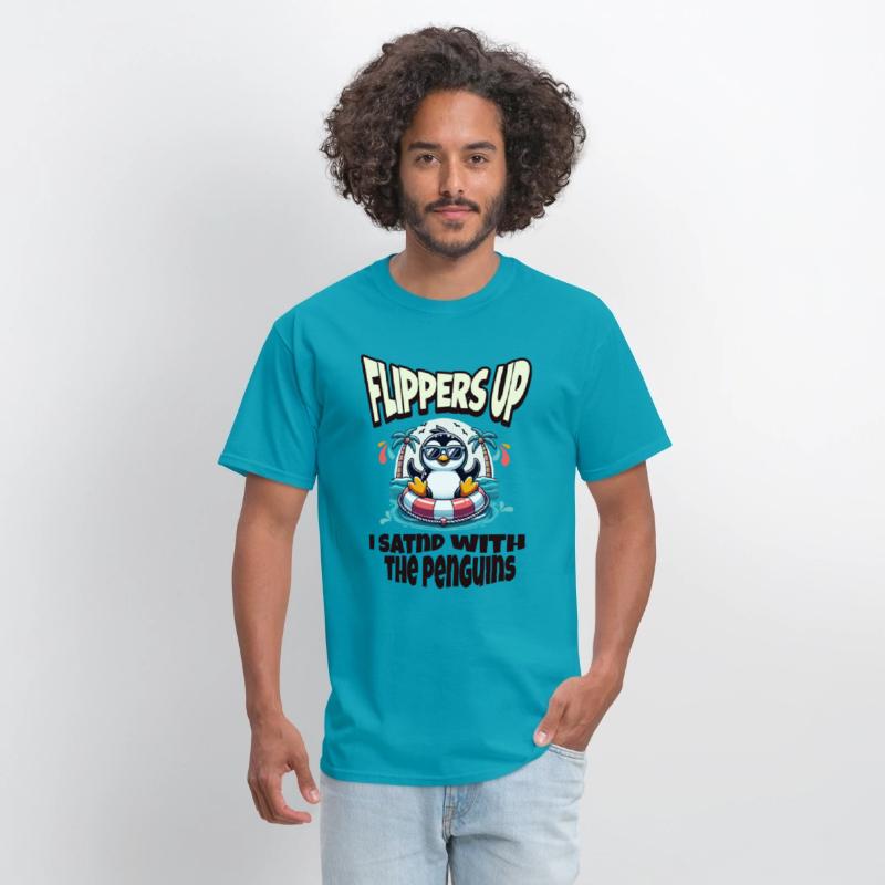 Flippers Up I Stand With The Penguins funny Quote