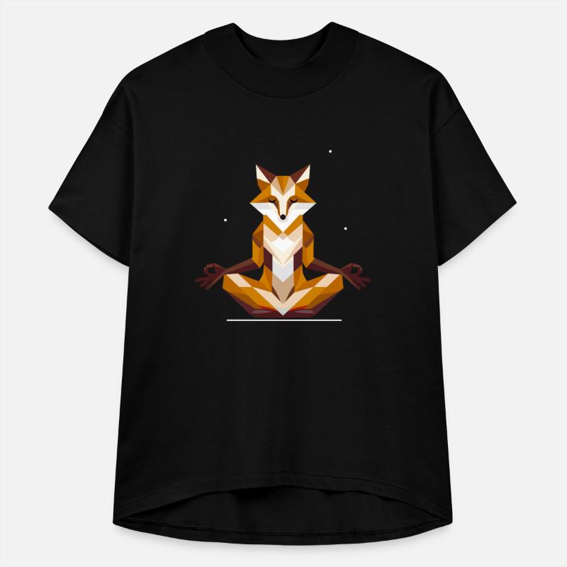 geometric fox meditating