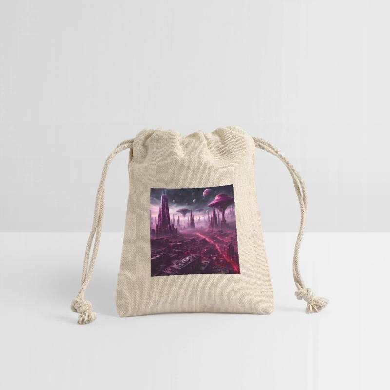 Sci-Fi Future World And Alien City in Neon Pink