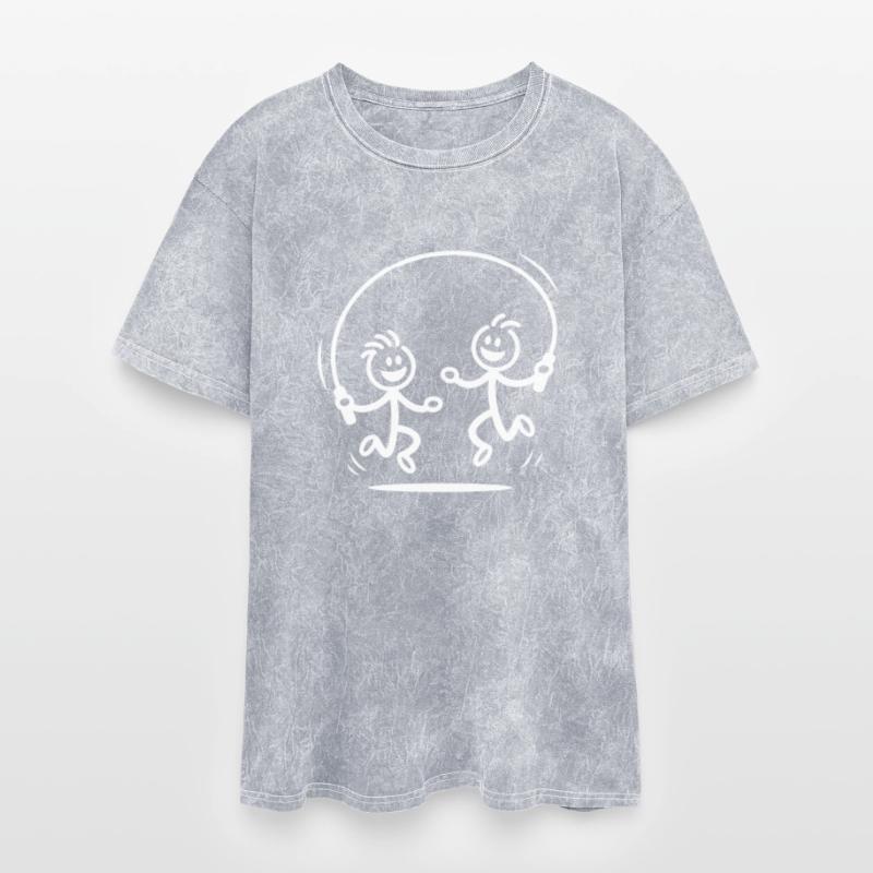 Stick Figures Jumping Rope Vector 1 Color