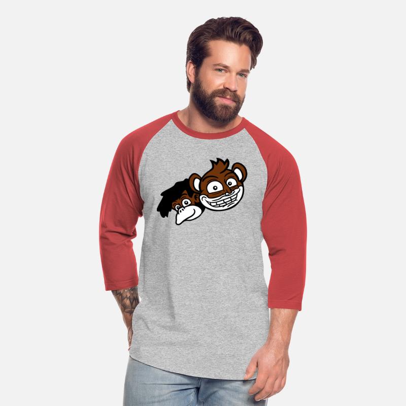 2 funny monkeys friends heads two faces team crew