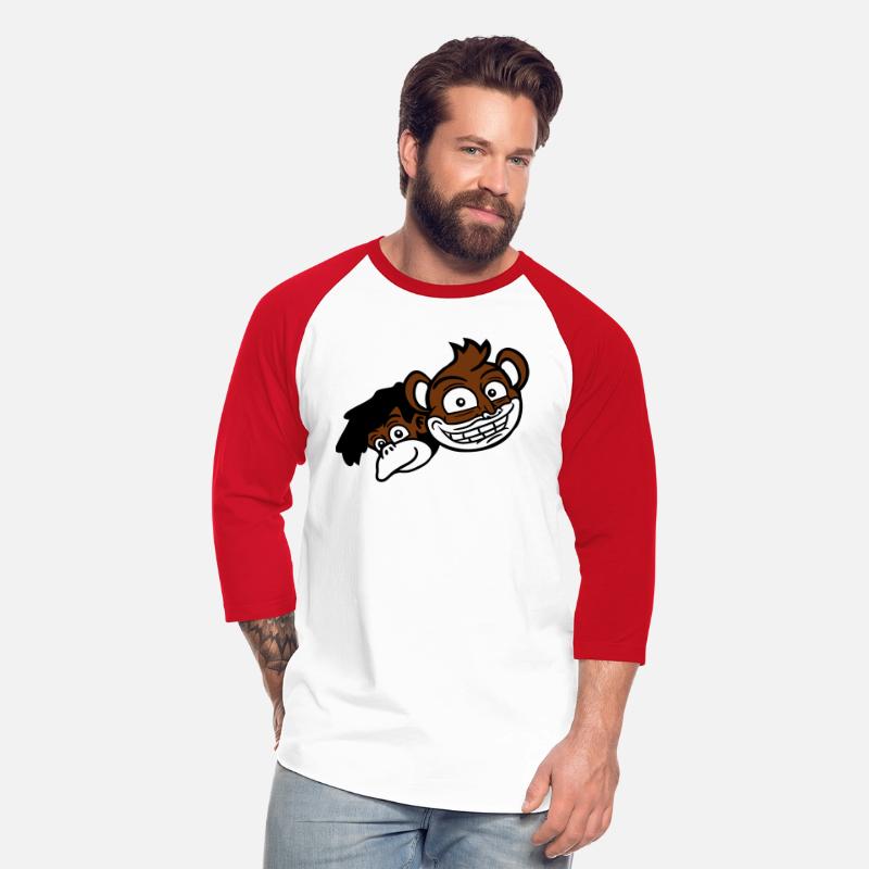 2 funny monkeys friends heads two faces team crew