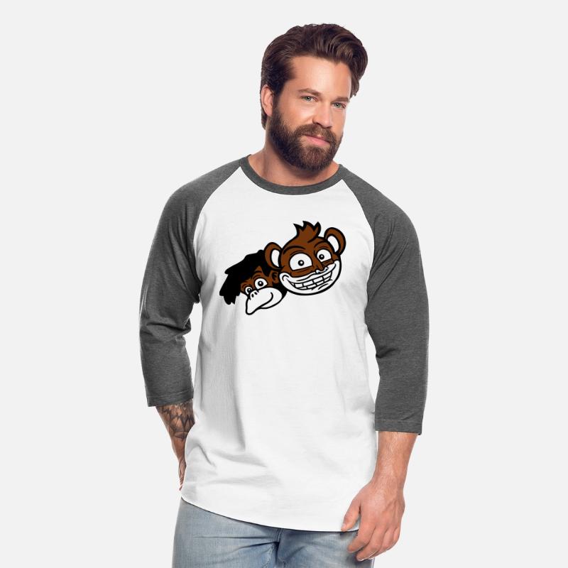 2 funny monkeys friends heads two faces team crew