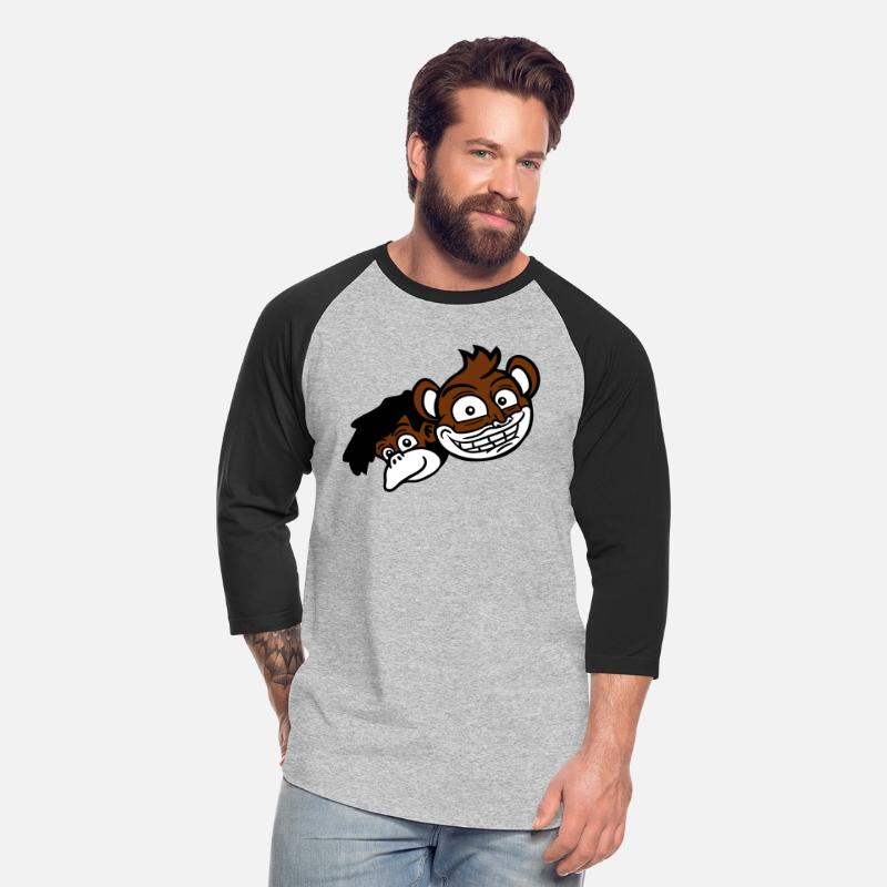 2 funny monkeys friends heads two faces team crew