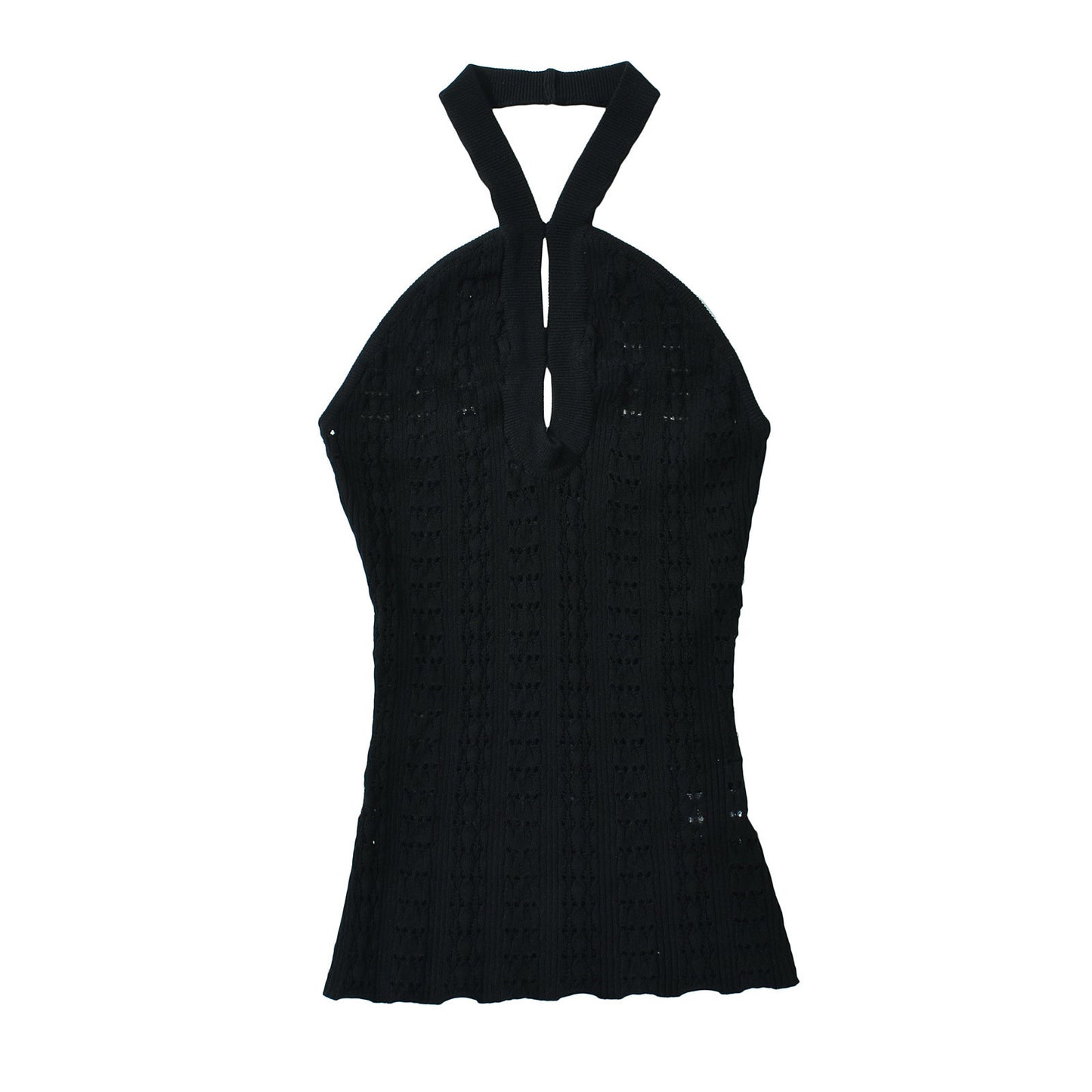 Hanging neck hollow knitted vest