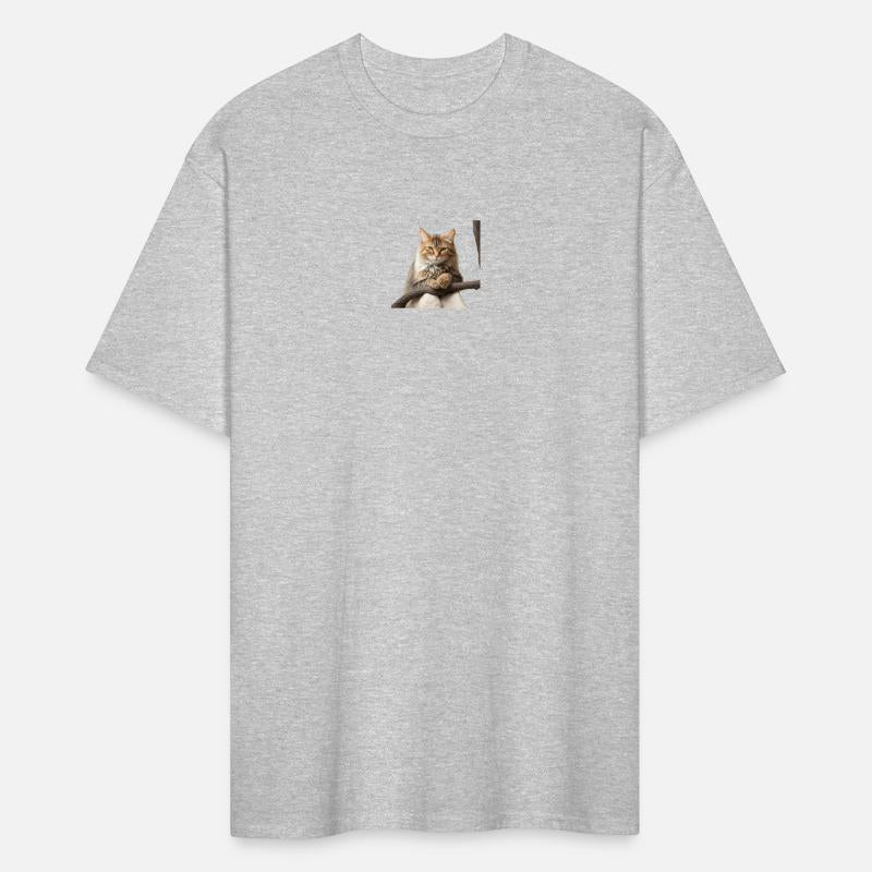 A adorable cat feline gracefully on a tree