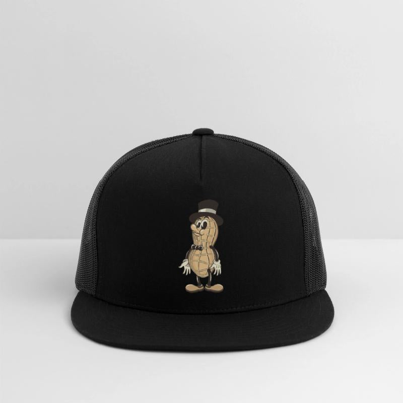 a vimtage peanut with a thin mustache