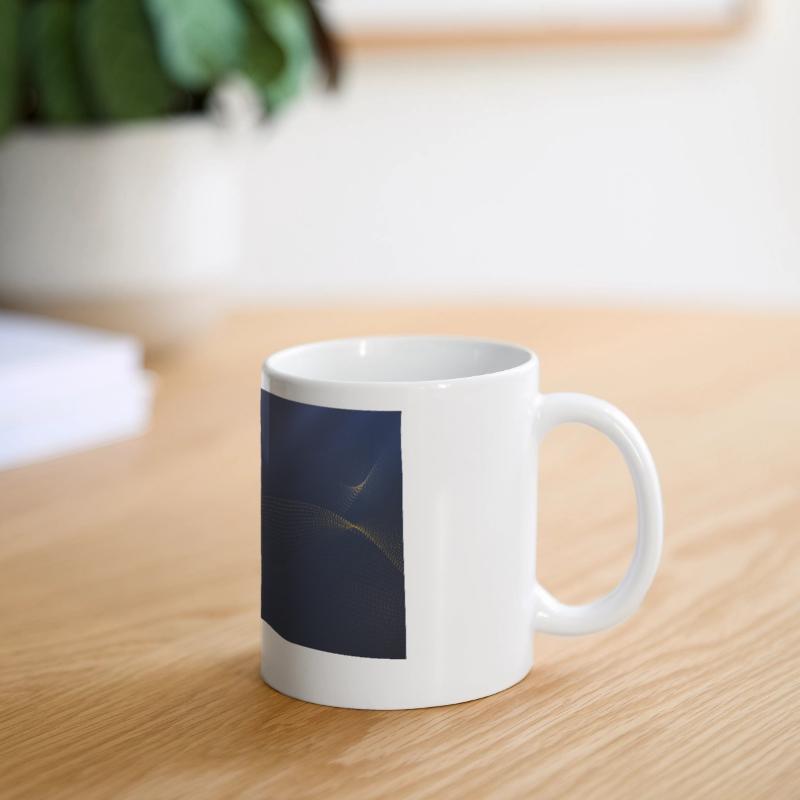 Abstract Navy Blue Golden Dots