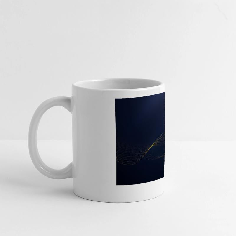 Abstract Navy Blue Golden Dots