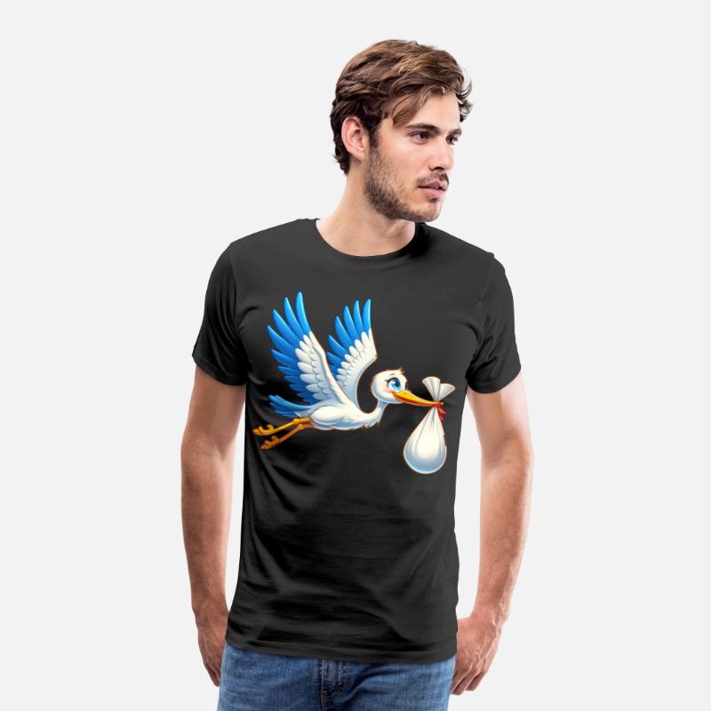 Adorable Stork Illustration with Baby Bundle