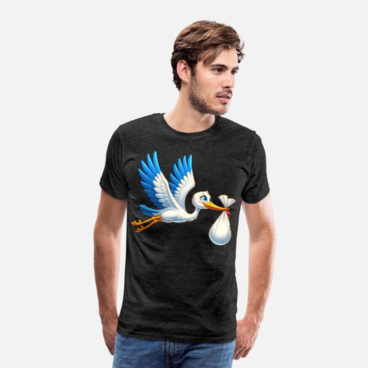 Adorable Stork Illustration with Baby Bundle