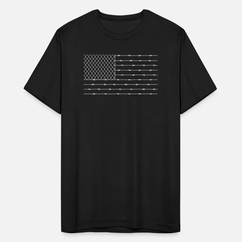 Barbed Wire Chain Link American Flag