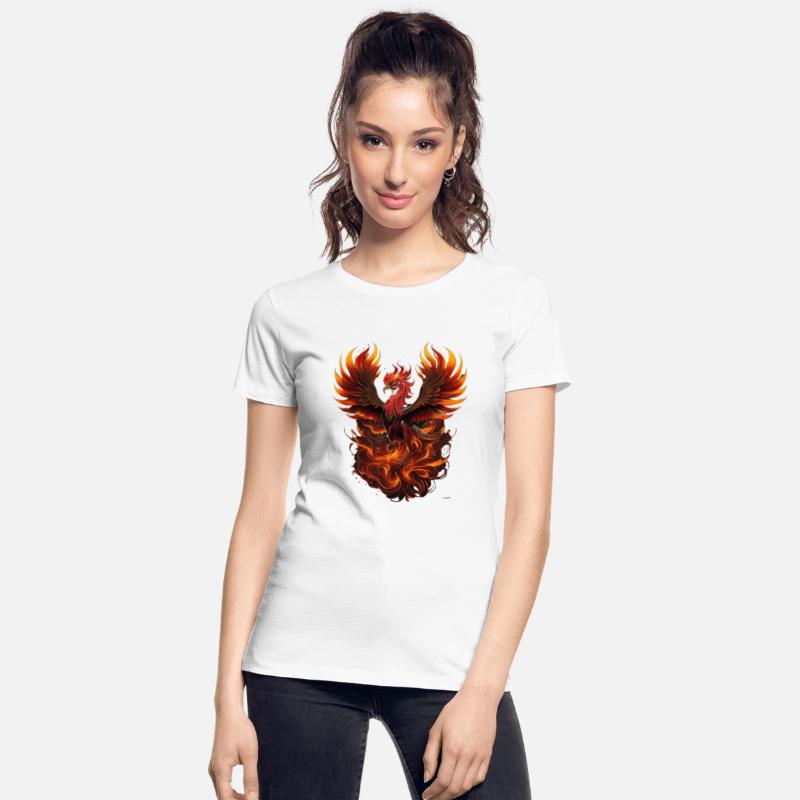 Blazing Majesty: The Hen Fire Illustration T-shirt