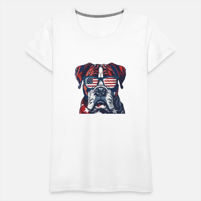 Boxer dog. American memorial day