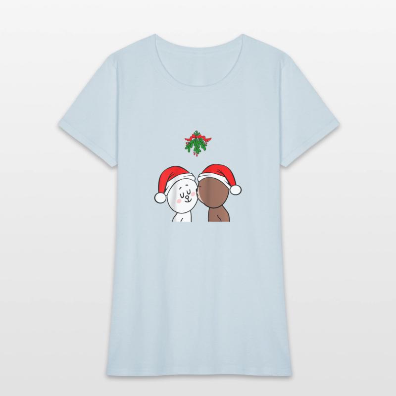 Brown Bear Cony Bunny Rabbit Christmas Kiss Under