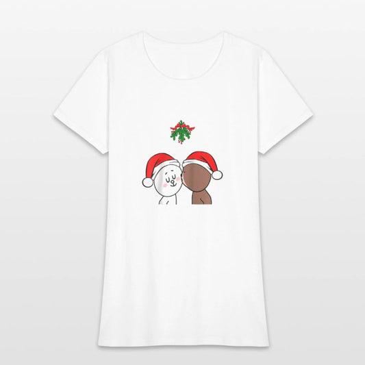Brown Bear Cony Bunny Rabbit Christmas Kiss Under