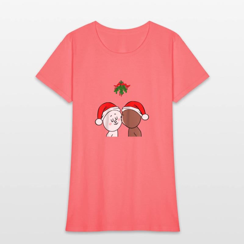 Brown Bear Cony Bunny Rabbit Christmas Kiss Under