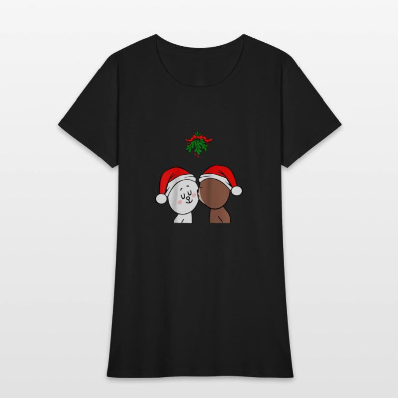 Brown Bear Cony Bunny Rabbit Christmas Kiss Under