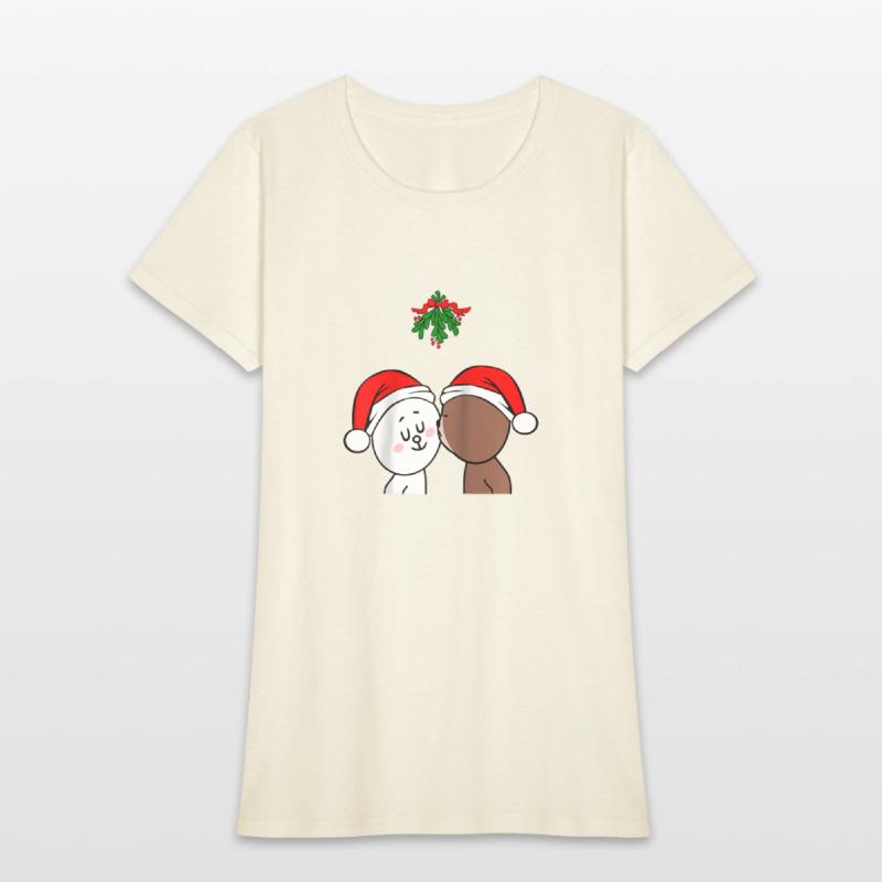 Brown Bear Cony Bunny Rabbit Christmas Kiss Under