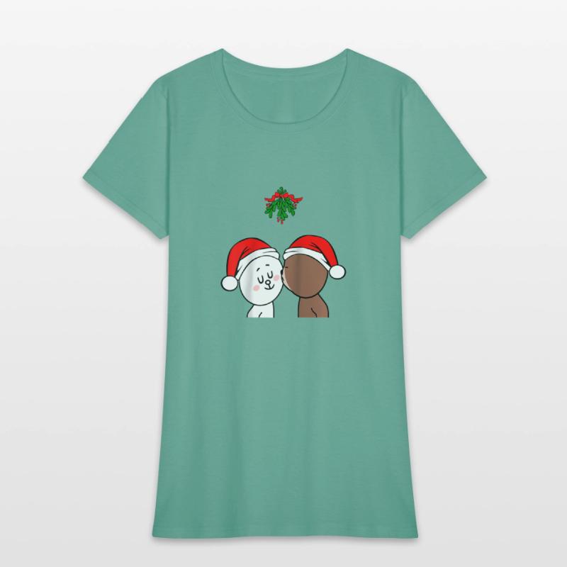 Brown Bear Cony Bunny Rabbit Christmas Kiss Under