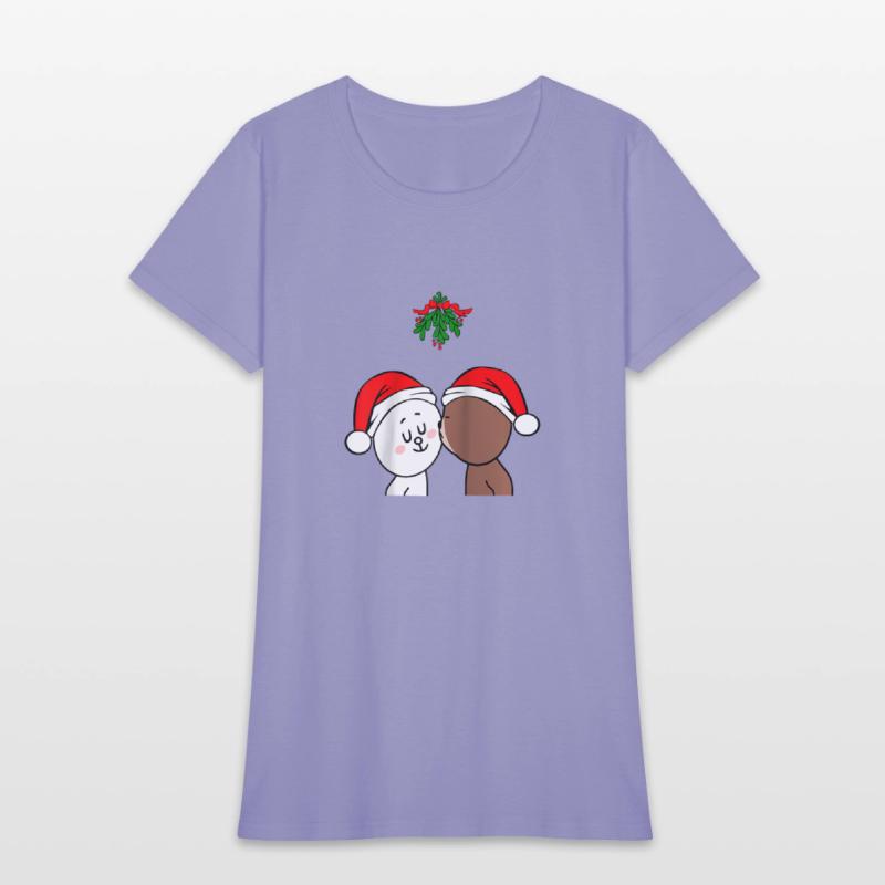 Brown Bear Cony Bunny Rabbit Christmas Kiss Under