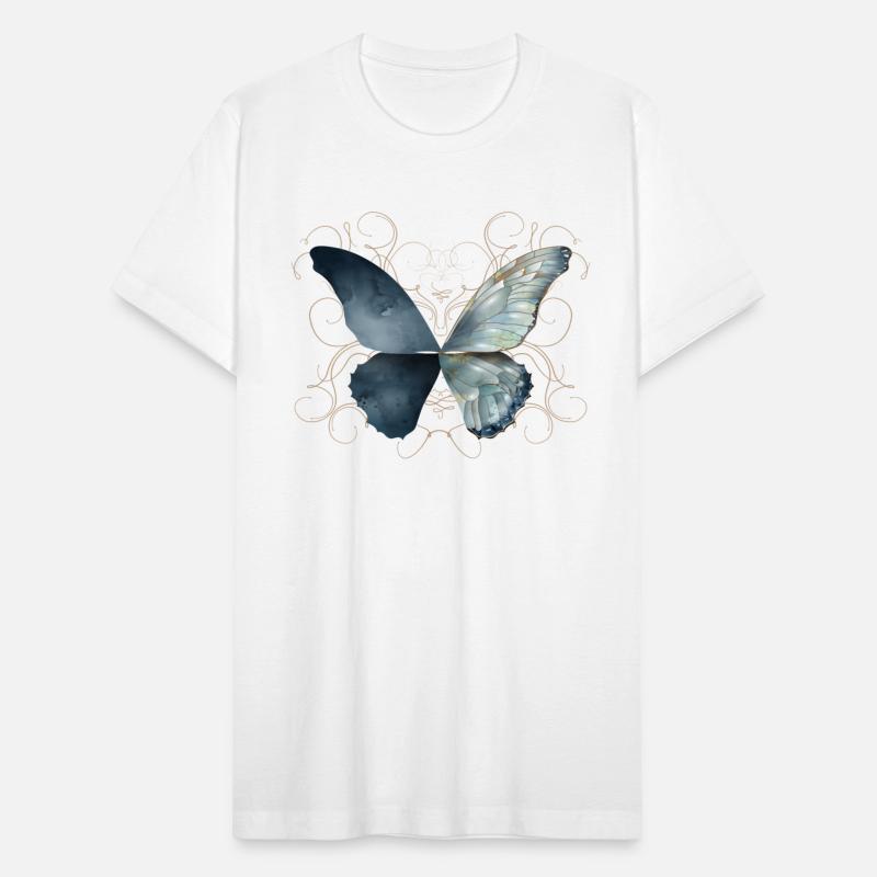 Butterfly wings in bluish watercolor colors