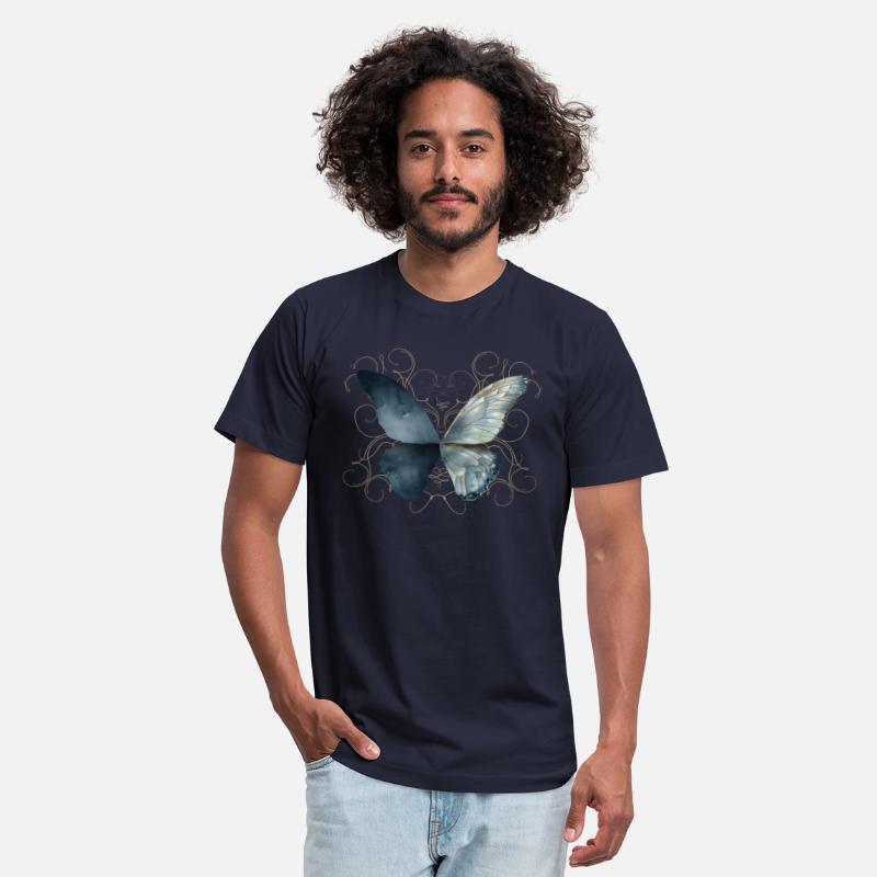 Butterfly wings in bluish watercolor colors