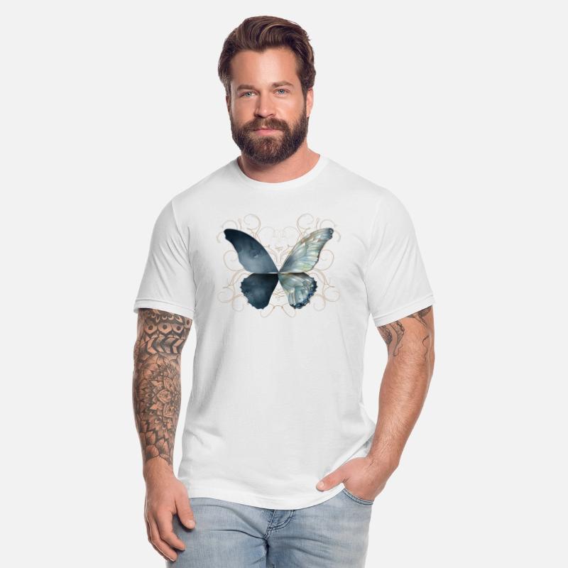 Butterfly wings in bluish watercolor colors