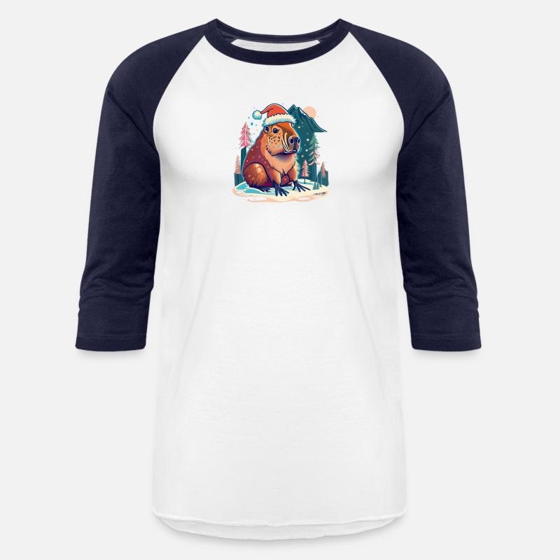 Capybara Christmas 2D with mountain background