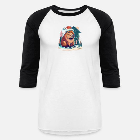 Capybara Christmas 2D with mountain background