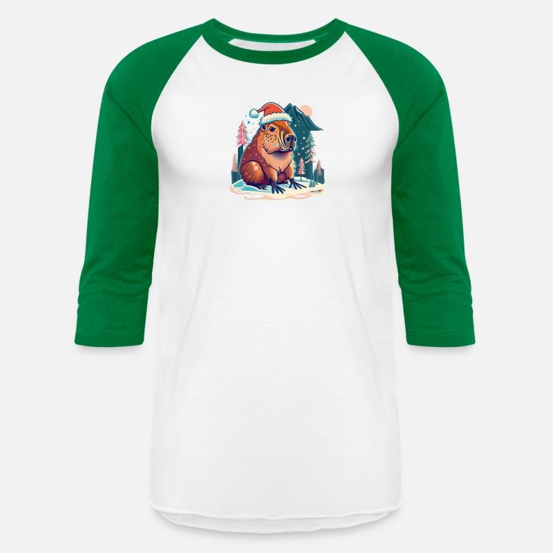 Capybara Christmas 2D with mountain background