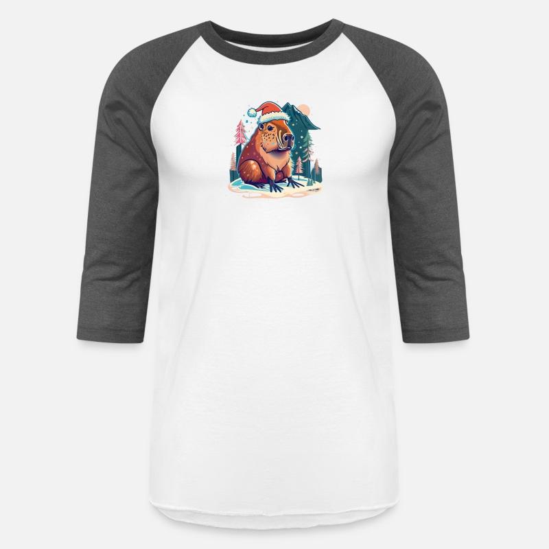 Capybara Christmas 2D with mountain background