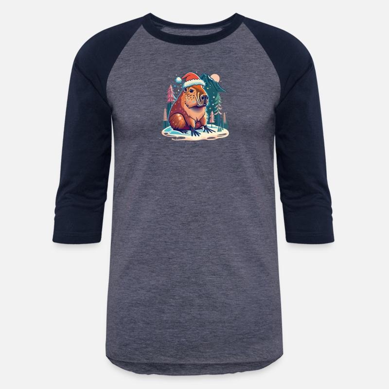 Capybara Christmas 2D with mountain background