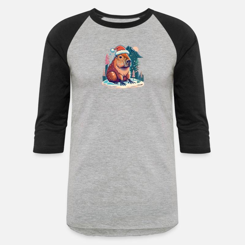 Capybara Christmas 2D with mountain background