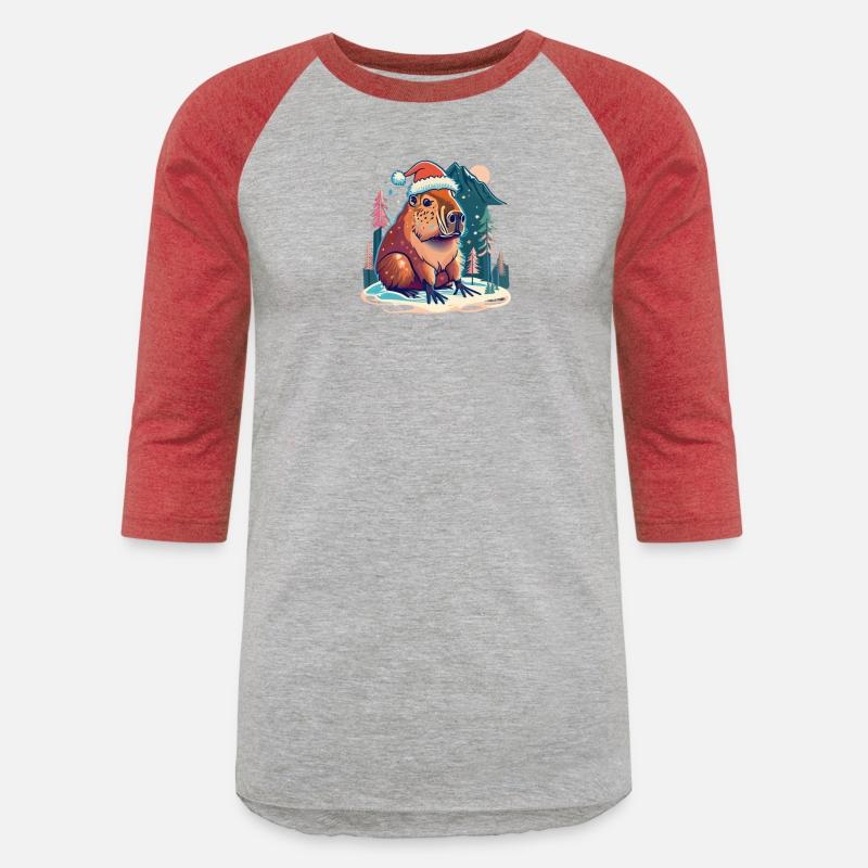 Capybara Christmas 2D with mountain background