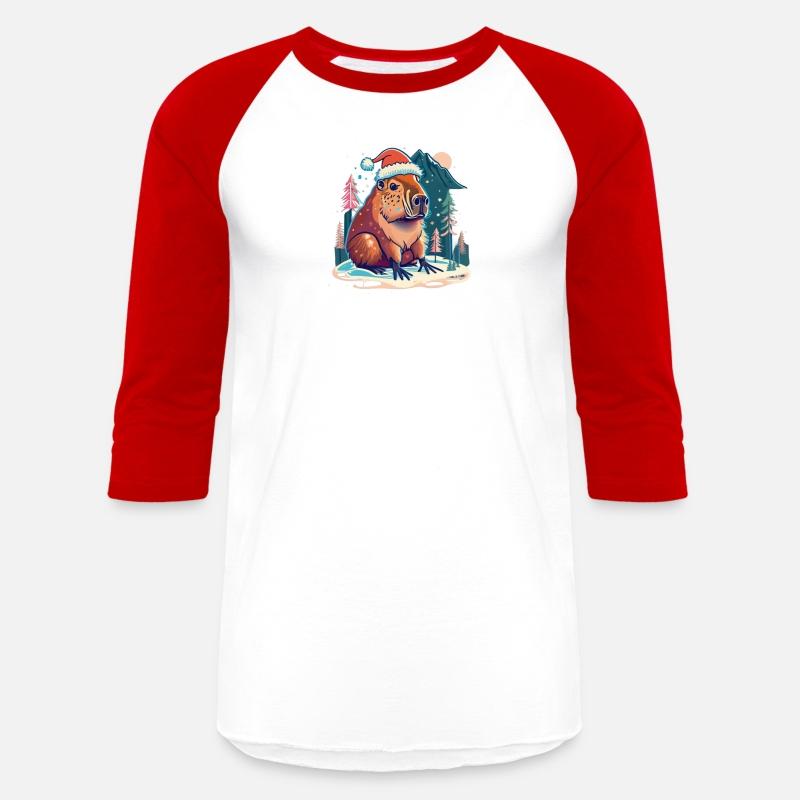 Capybara Christmas 2D with mountain background