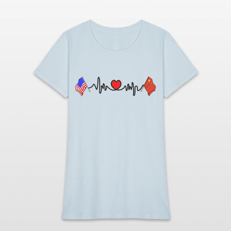 Cardio heart with flag United States USA and flag