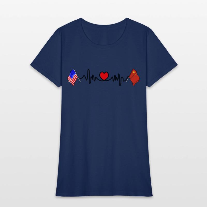 Cardio heart with flag United States USA and flag