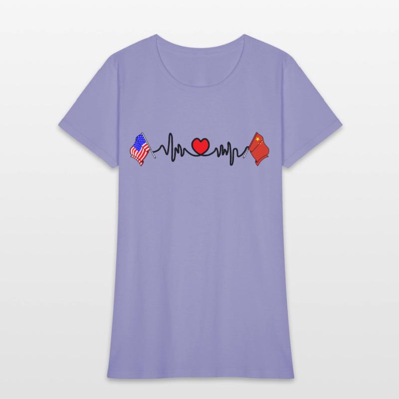 Cardio heart with flag United States USA and flag