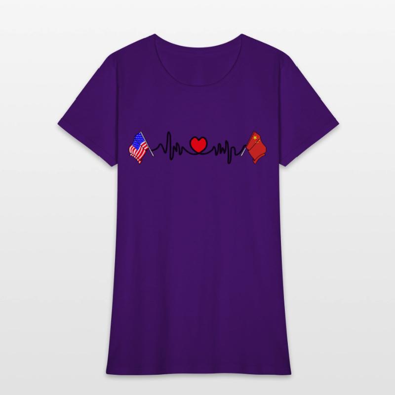 Cardio heart with flag United States USA and flag