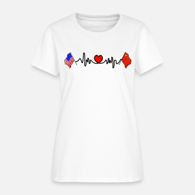 Cardio heart with flag United States USA and flag