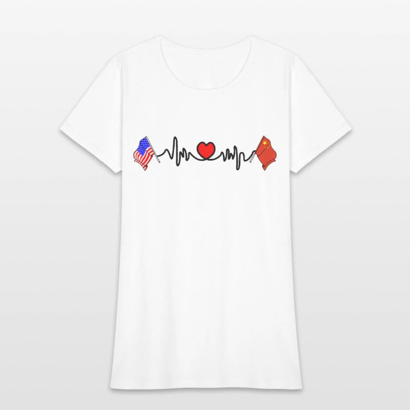 Cardio heart with flag United States USA and flag