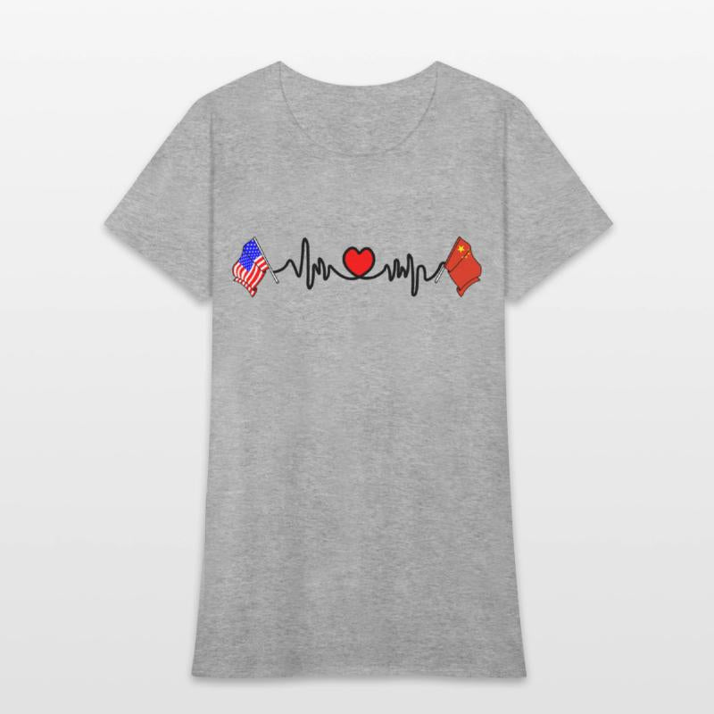 Cardio heart with flag United States USA and flag