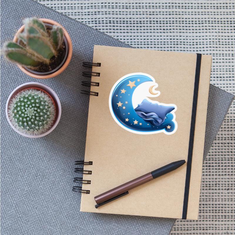 Cartoon Sleep Icon Moon and Bed for Sleep